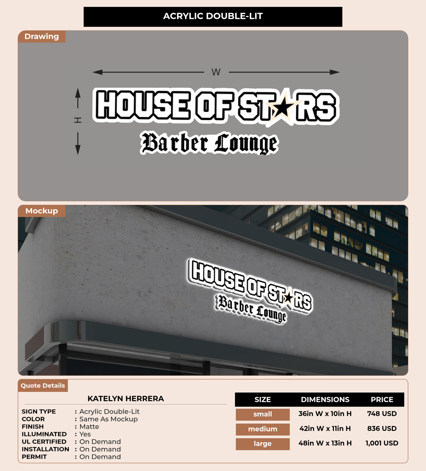 CUSTOM MOCKUP SIGN FOR Katelyn Herrera