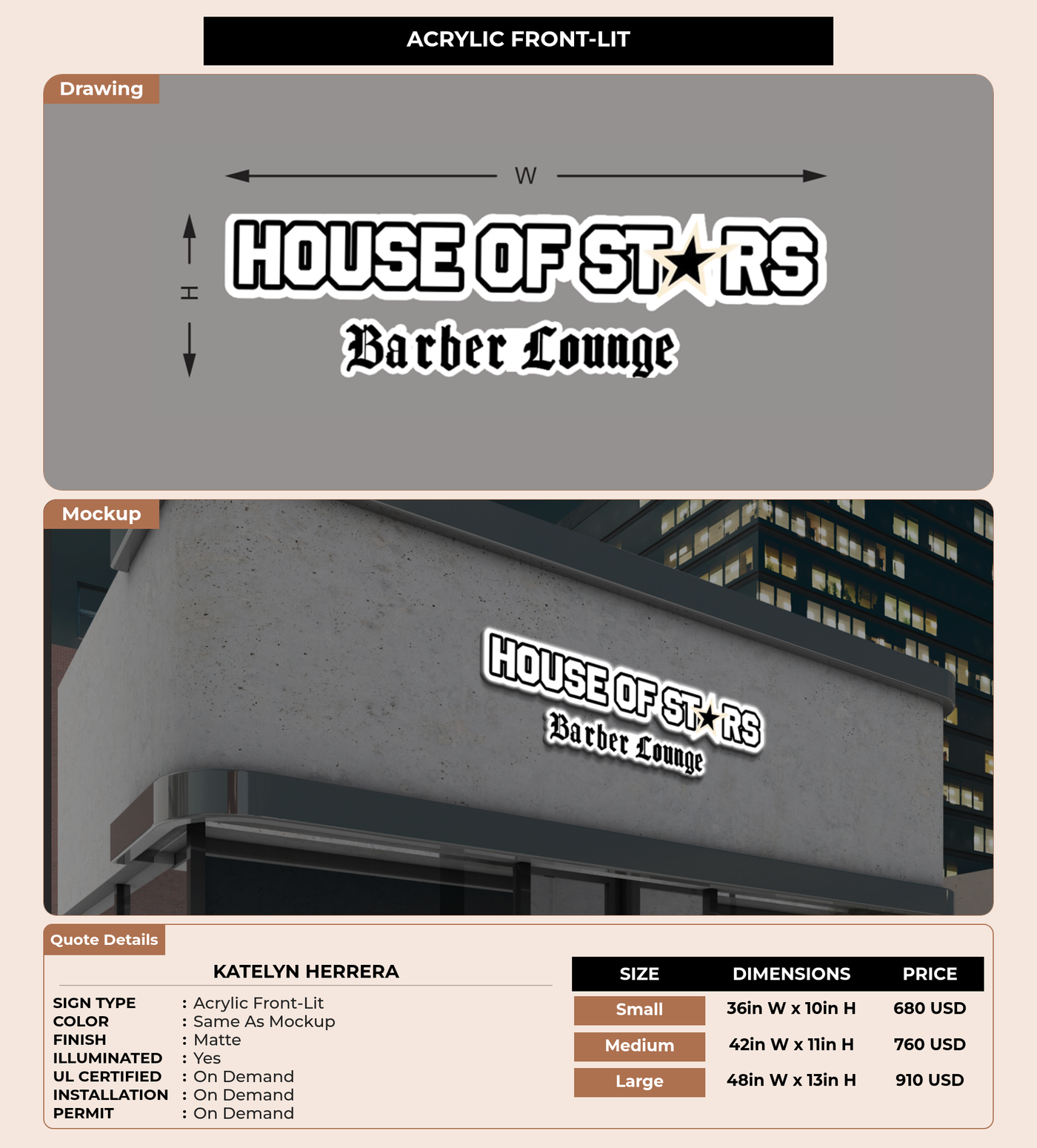 CUSTOM MOCKUP SIGN FOR Katelyn Herrera