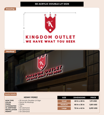 CUSTOM MOCKUP SIGN FOR Kenny Perez