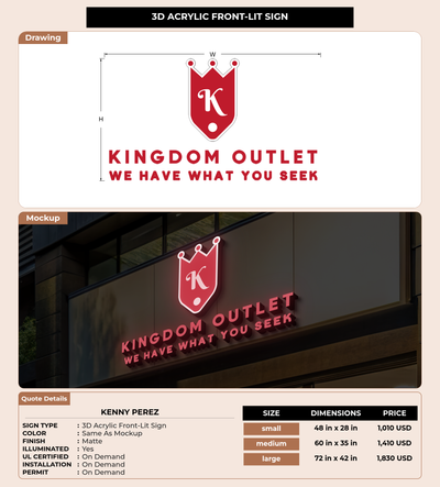 CUSTOM MOCKUP SIGN FOR Kenny Perez