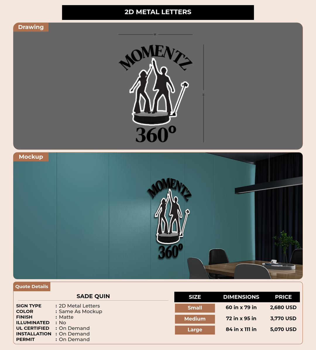 CUSTOM MOCKUP SIGN FOR Sade  Quin