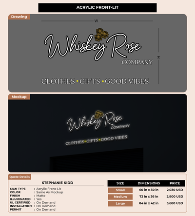 CUSTOM MOCKUP SIGN FOR Stephanie Kidd