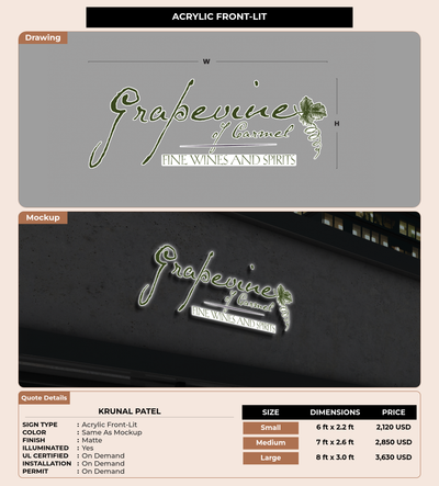 CUSTOM MOCKUP SIGN FOR Krunal Patel