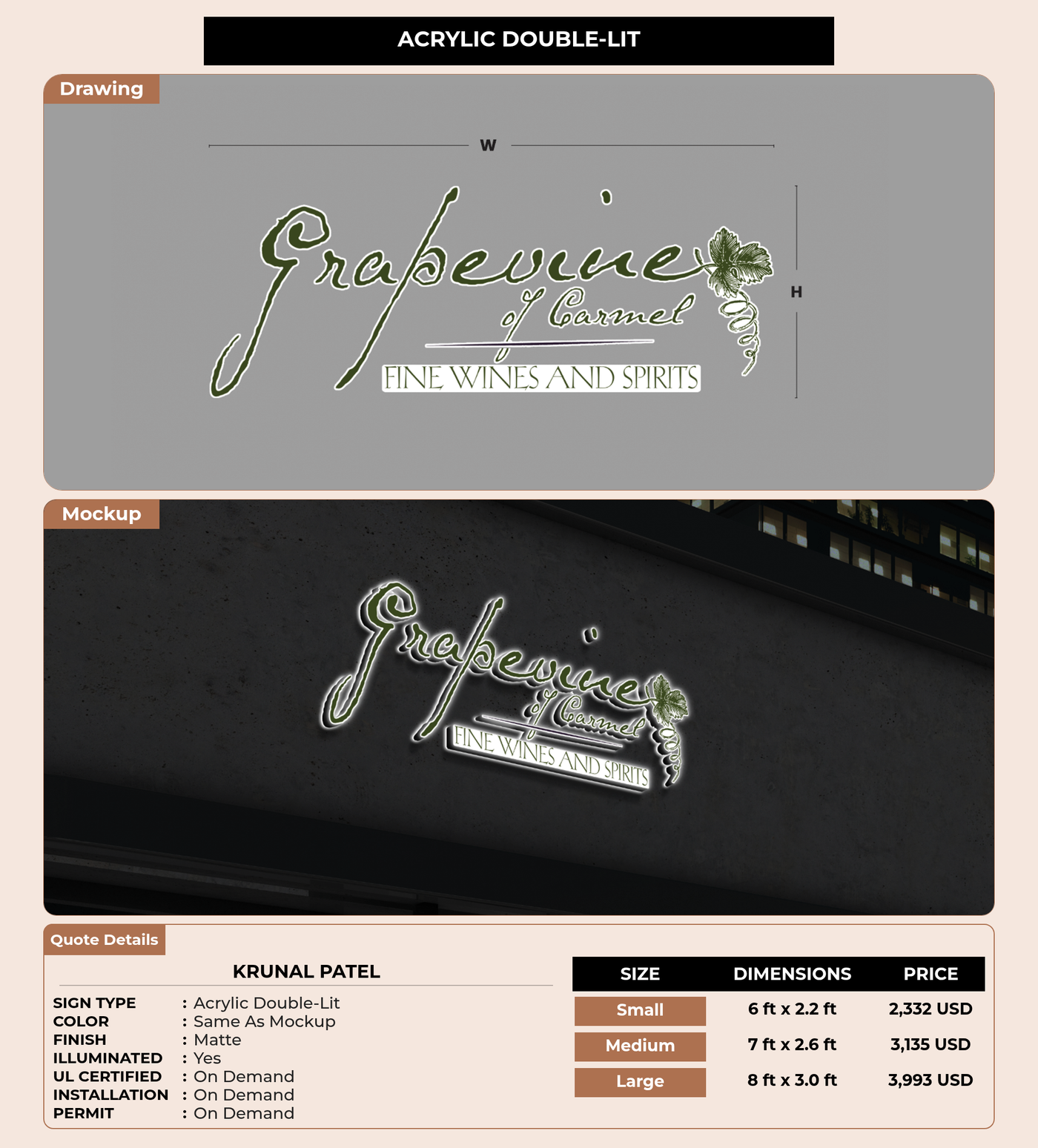 CUSTOM MOCKUP SIGN FOR Krunal Patel