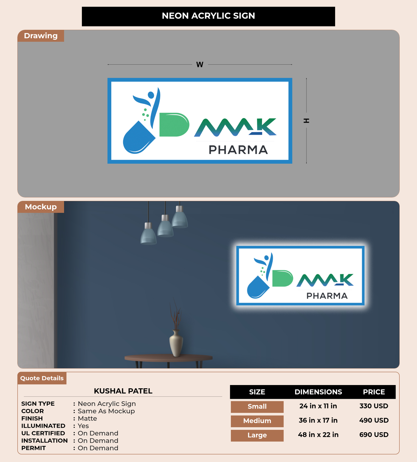 CUSTOM MOCKUP SIGN FOR KUSHAL PATEL