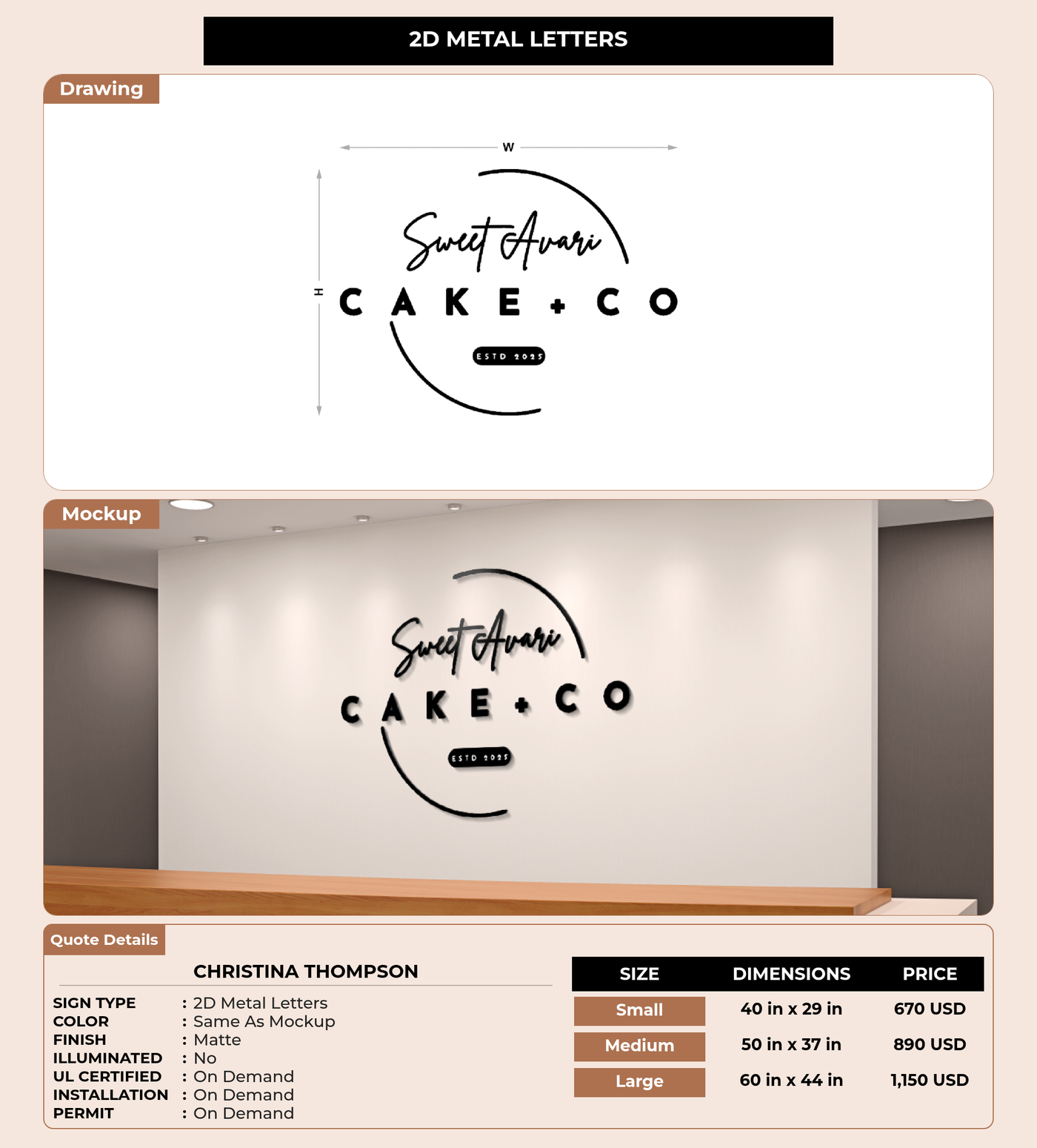 CUSTOM MOCKUP SIGN FOR Christina Thompson