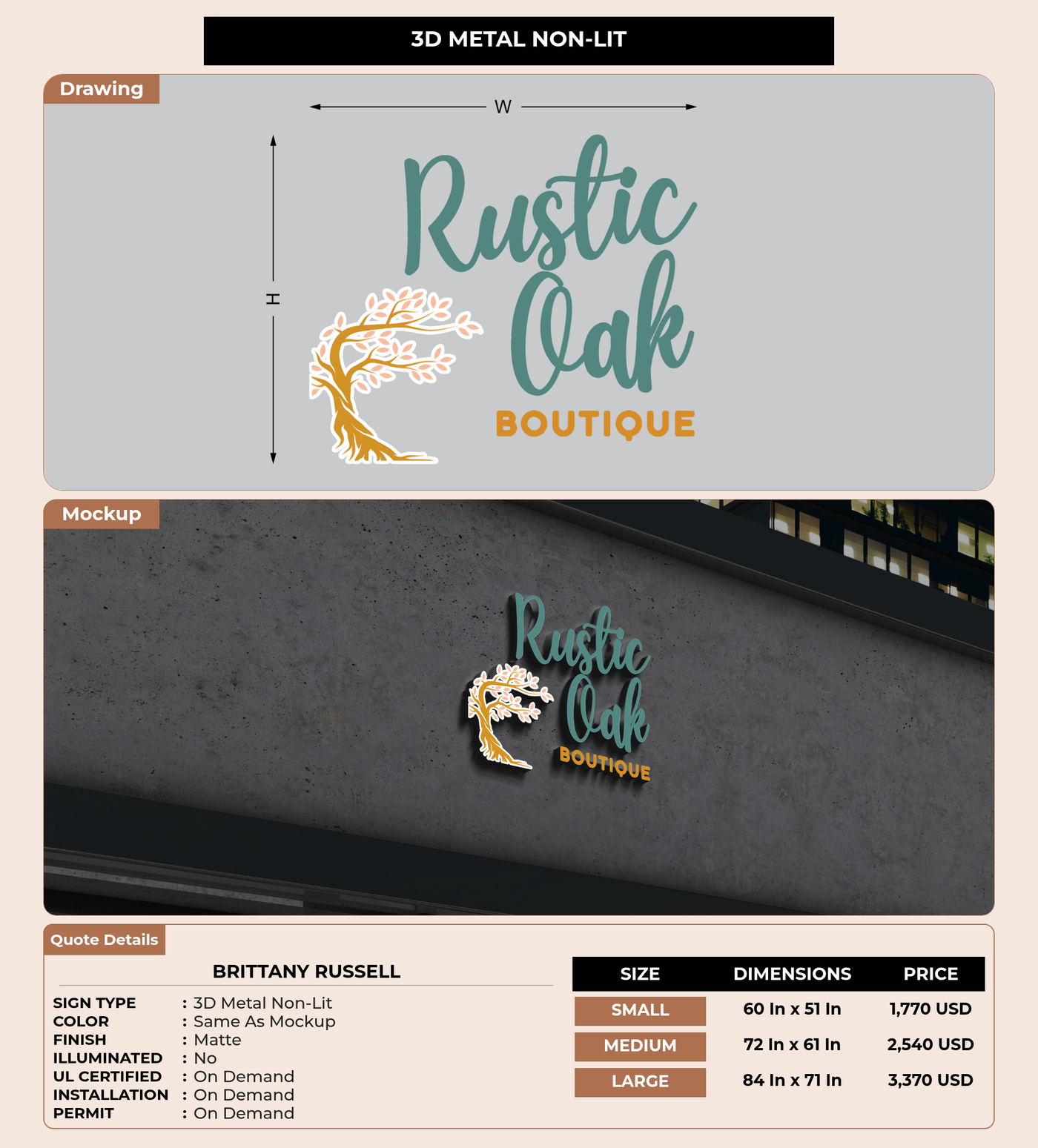 CUSTOM MOCKUP SIGN FOR Brittany Russell