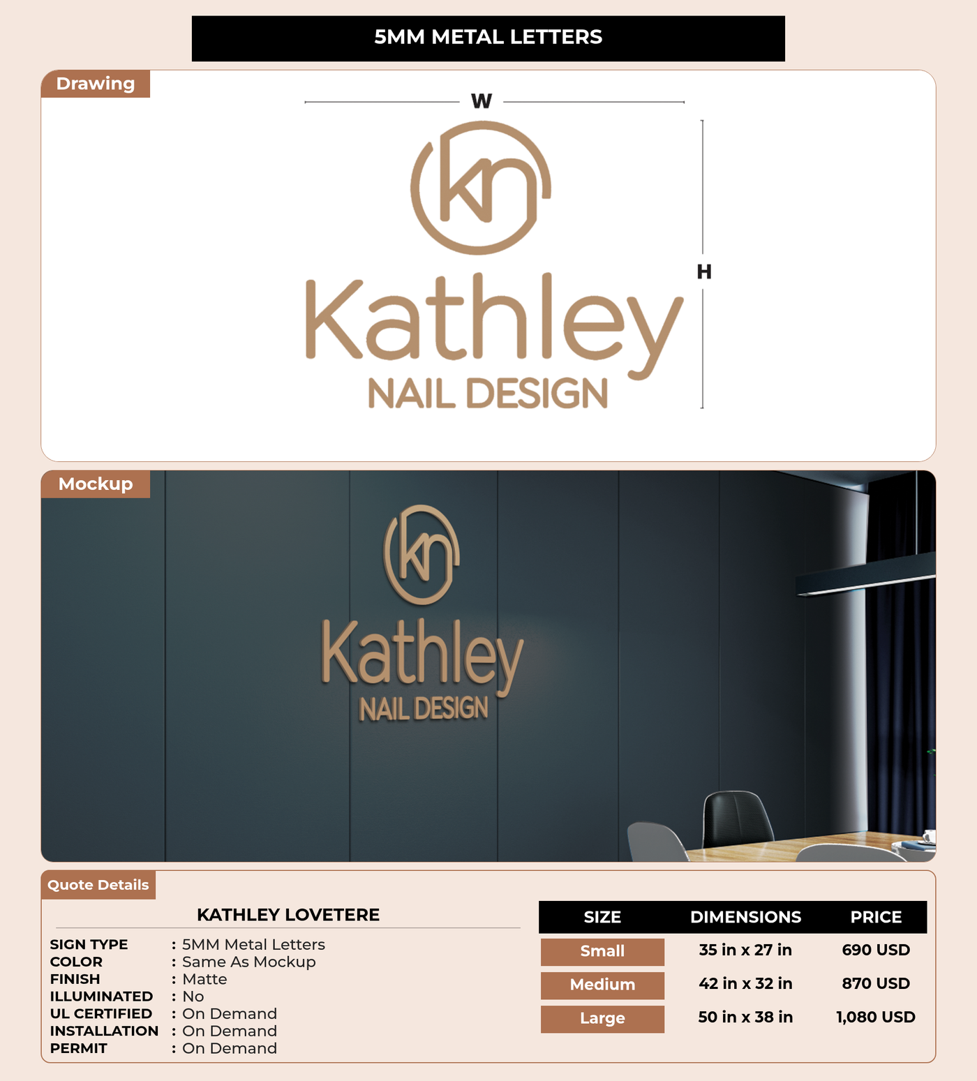 CUSTOM MOCKUP SIGN FOR Kathley Lovetere