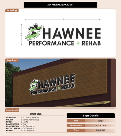 CUSTOM MOCKUP SIGN FOR Josh Gill