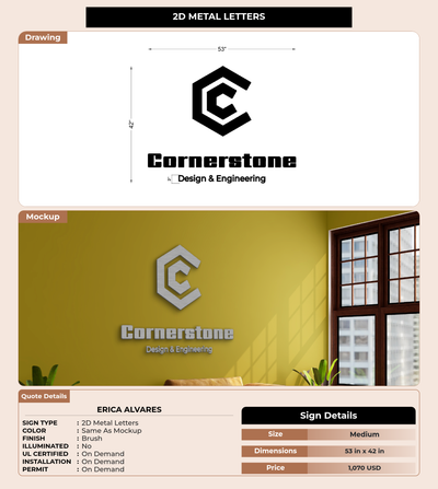 CUSTOM MOCKUP SIGN FOR Erica Alvares