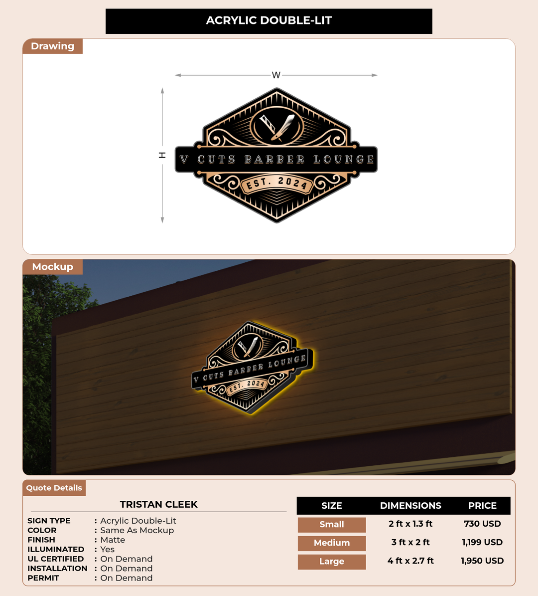 CUSTOM MOCKUP SIGN FOR Tristan Cleek
