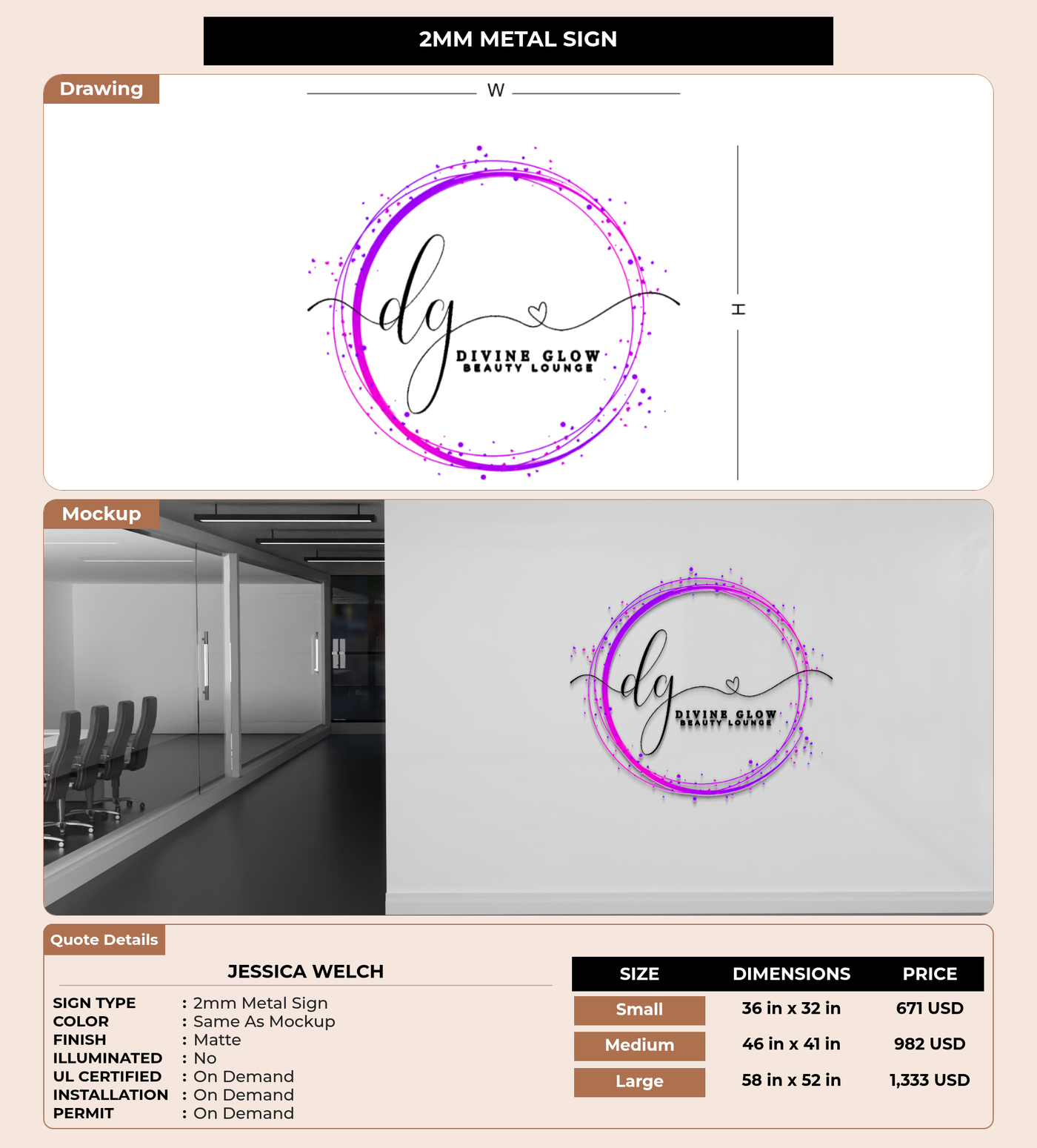CUSTOM MOCKUP SIGN FOR Jessica Welch