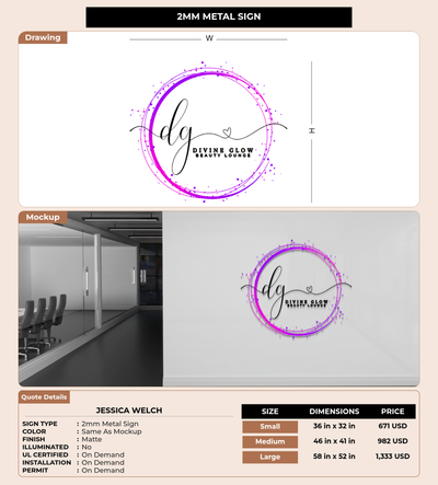 CUSTOM MOCKUP SIGN FOR Jessica Welch