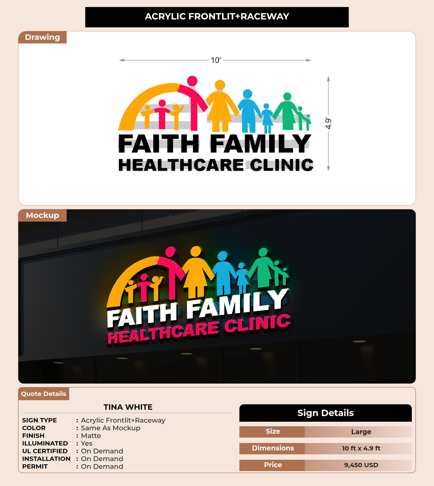 CUSTOM MOCKUP SIGN FOR Tina White