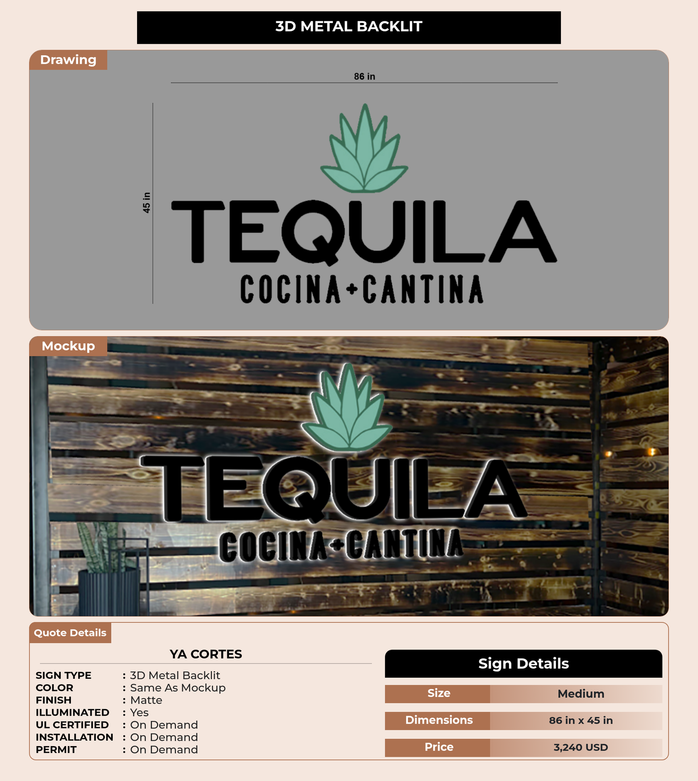 CUSTOM MOCKUP SIGN FOR Ya Cortes