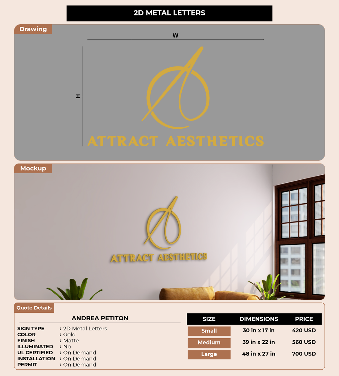 CUSTOM MOCKUP SIGN FOR Andrea Petiton