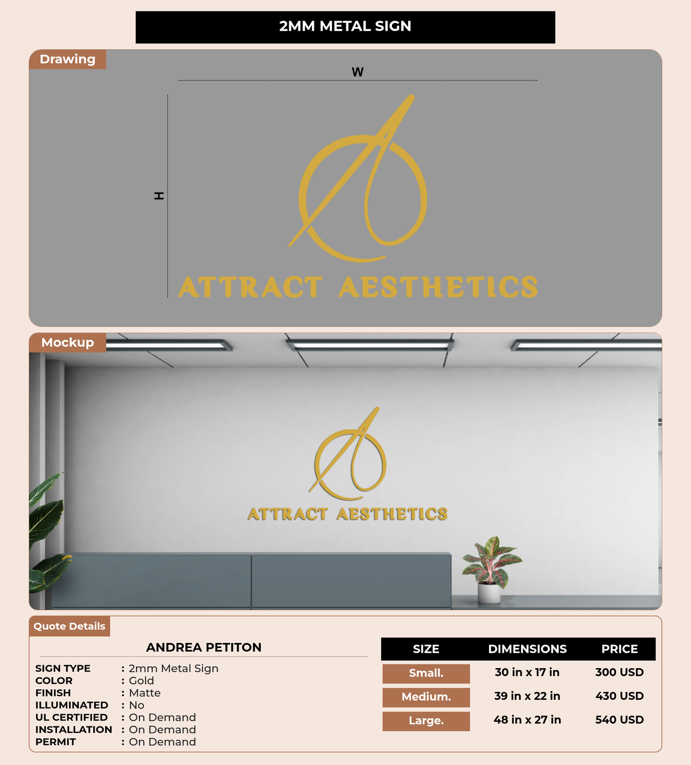 CUSTOM MOCKUP SIGN FOR Andrea Petiton