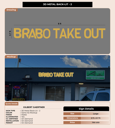 CUSTOM MOCKUP SIGN FOR Gilbert Gaertner