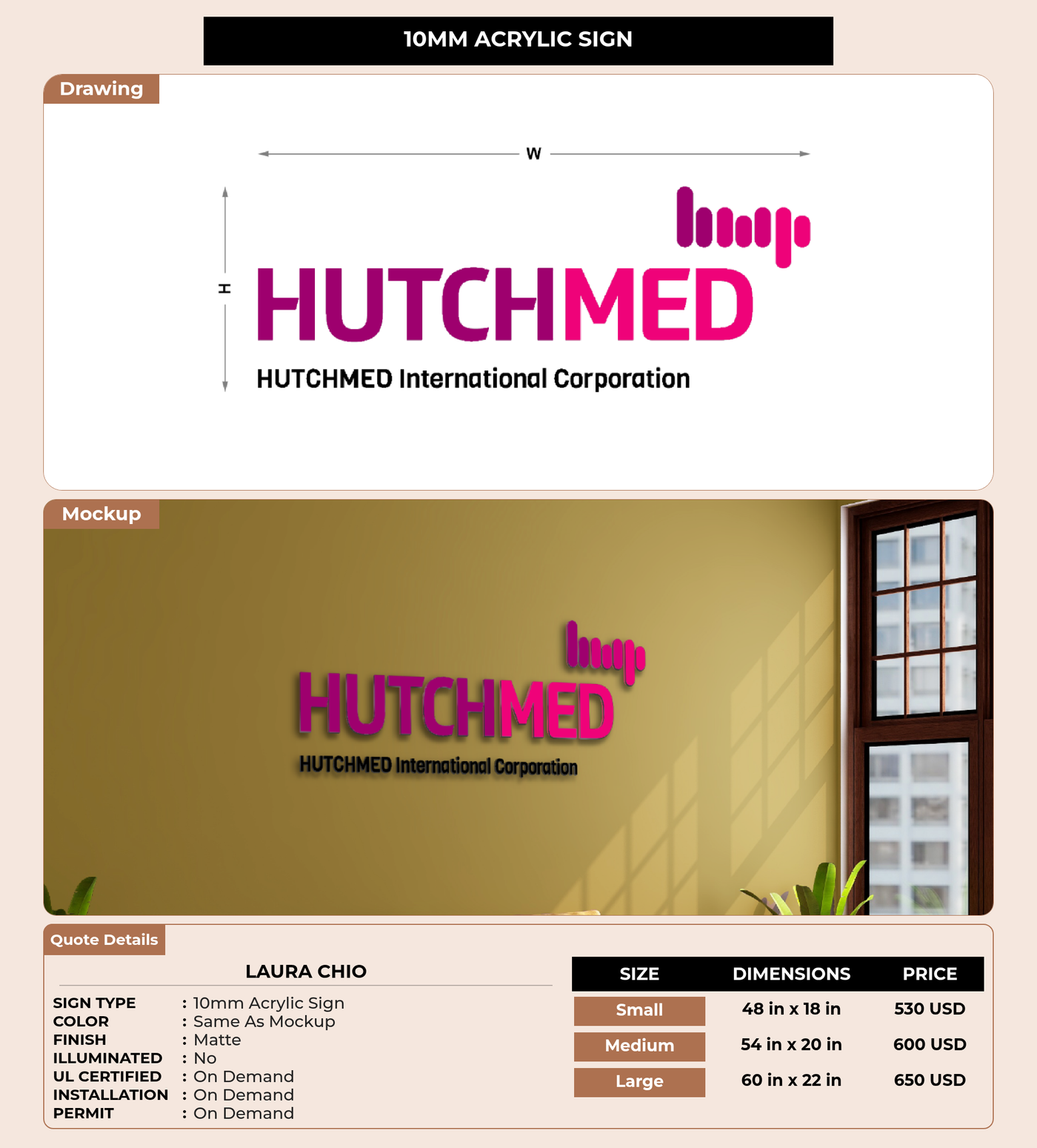 CUSTOM MOCKUP SIGN FOR Laura Chio