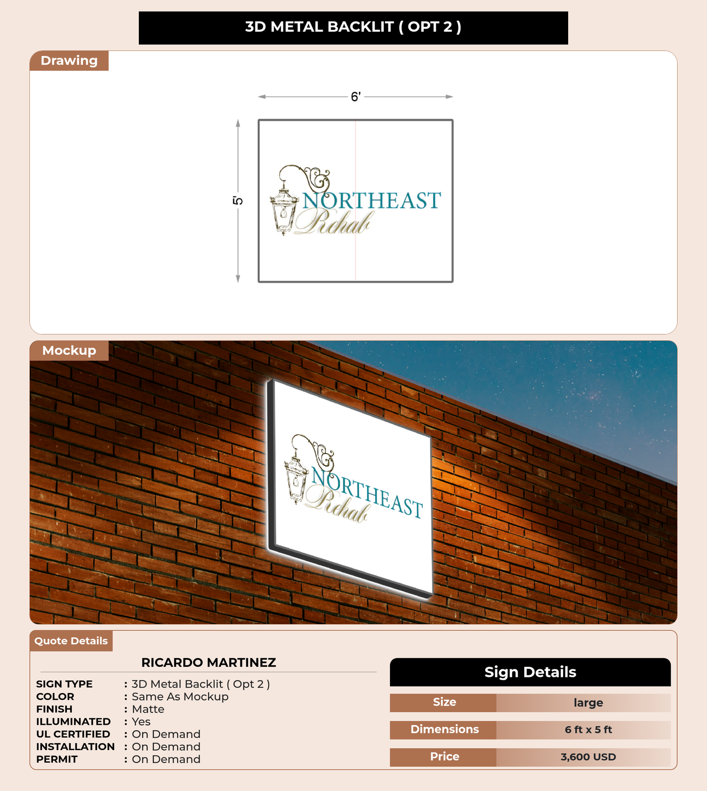 CUSTOM MOCKUP SIGN FOR Ricardo Martinez