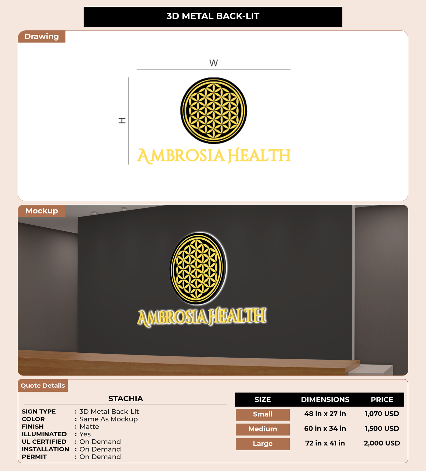 CUSTOM MOCKUP SIGN FOR Stachia