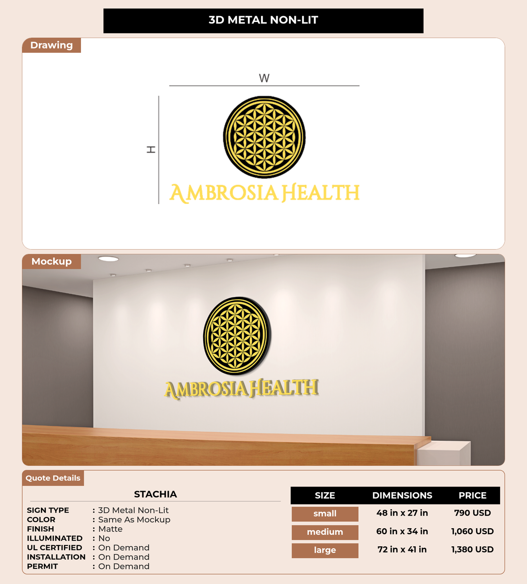 CUSTOM MOCKUP SIGN FOR Stachia