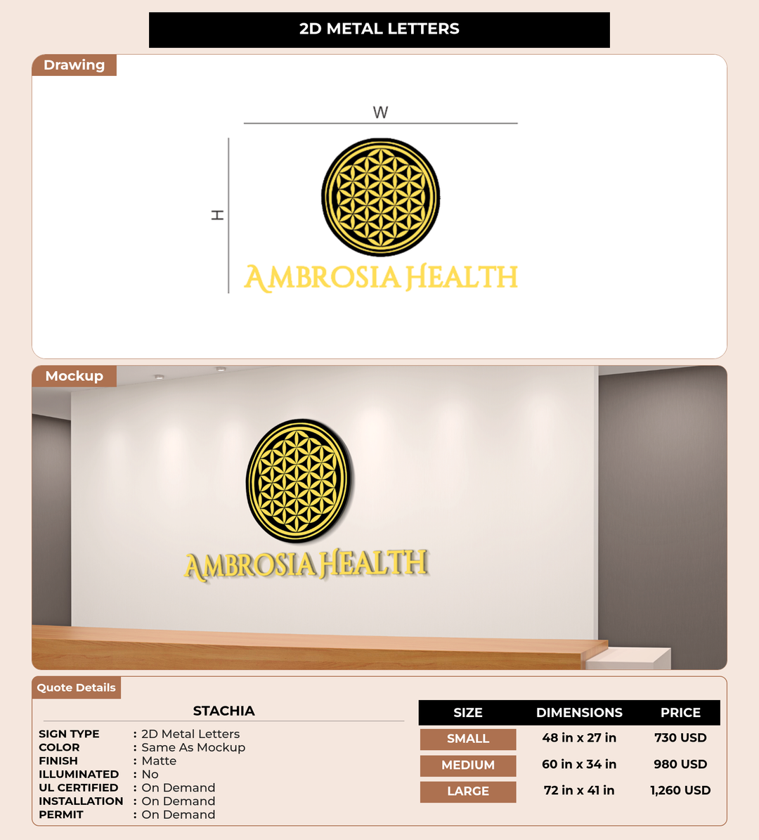 CUSTOM MOCKUP SIGN FOR Stachia