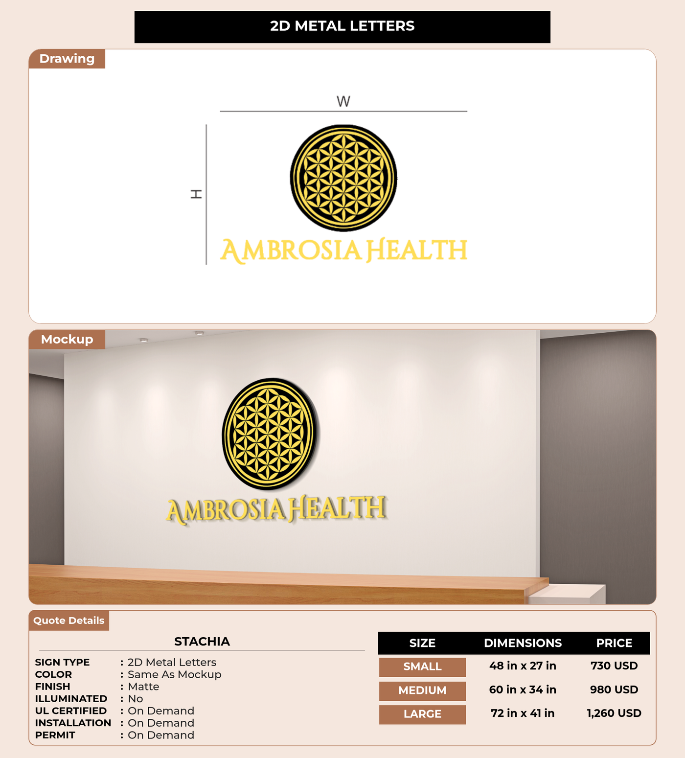 CUSTOM MOCKUP SIGN FOR Stachia