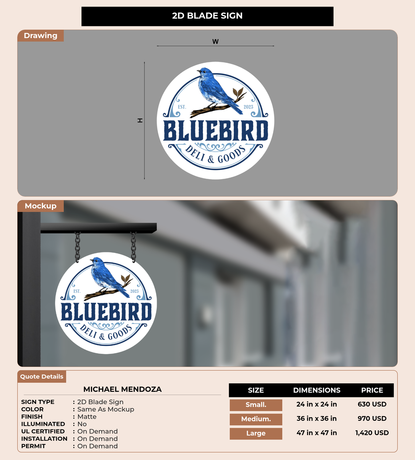 CUSTOM MOCKUP SIGN FOR Michael Mendoza