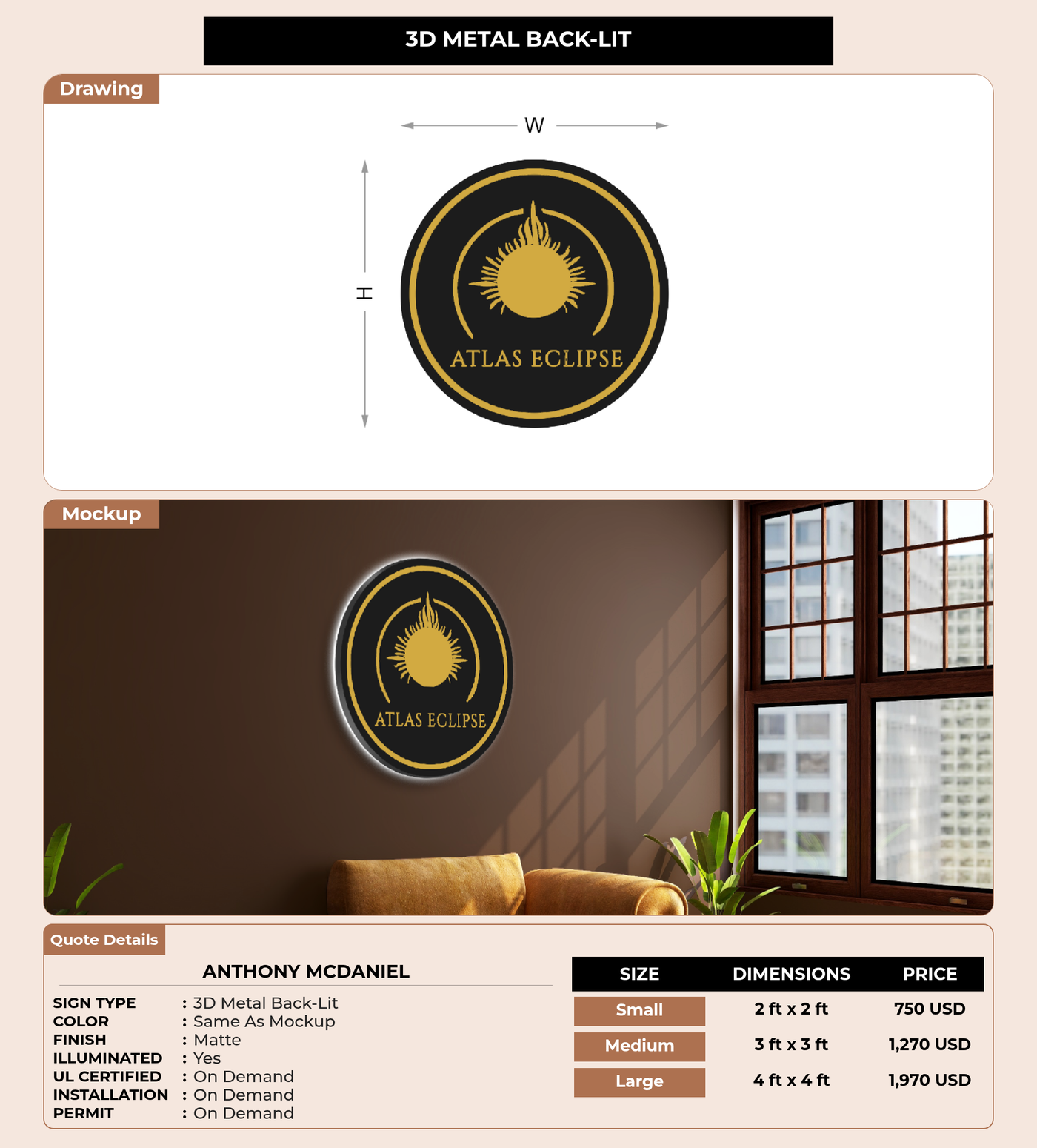 CUSTOM MOCKUP SIGN FOR Anthony McDaniel
