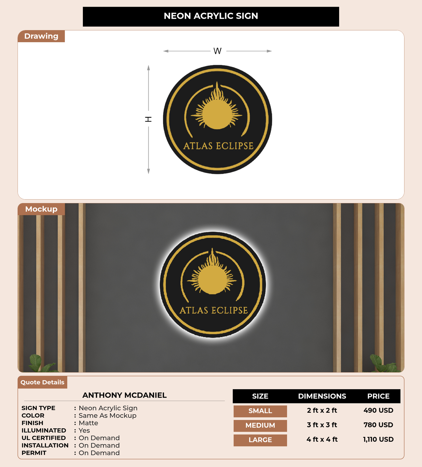 CUSTOM MOCKUP SIGN FOR Anthony McDaniel
