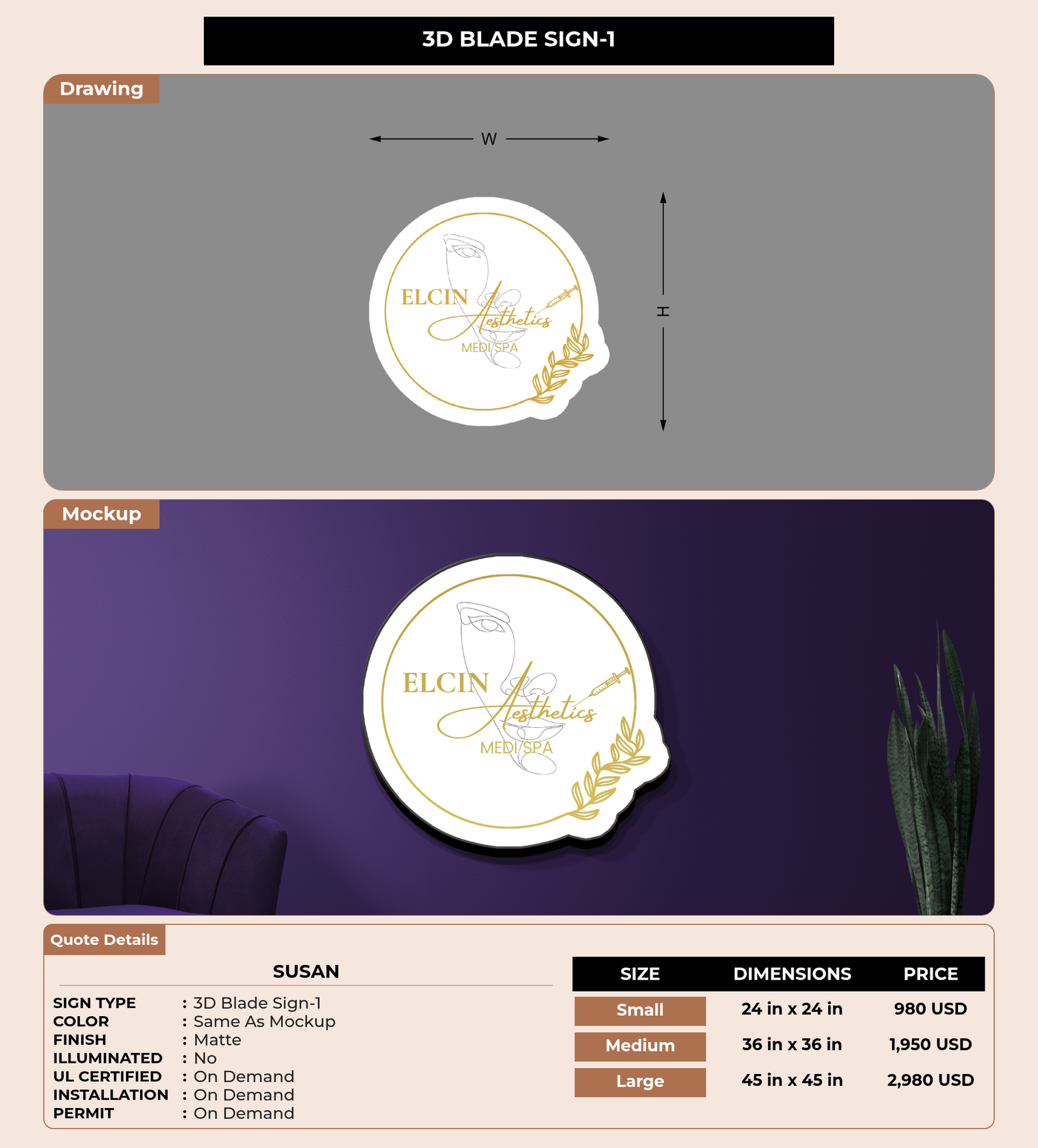 CUSTOM MOCKUP SIGN FOR Susan