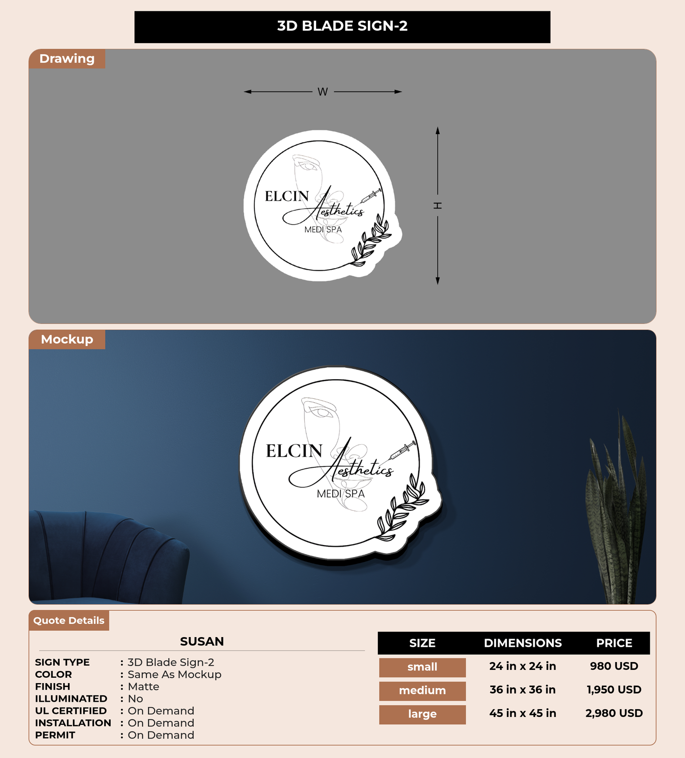CUSTOM MOCKUP SIGN FOR Susan