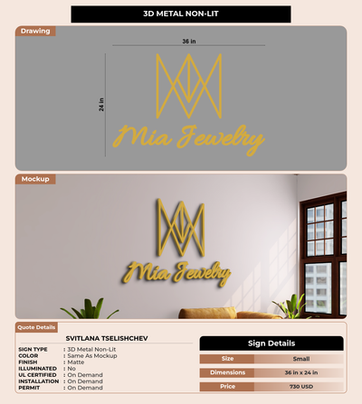 CUSTOM MOCKUP SIGN FOR Svitlana Tselishchev