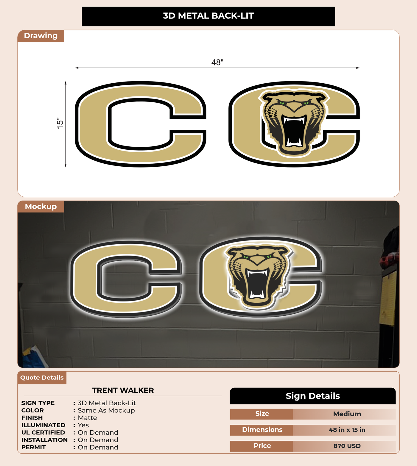 CUSTOM MOCKUP SIGN FOR Trent Walker