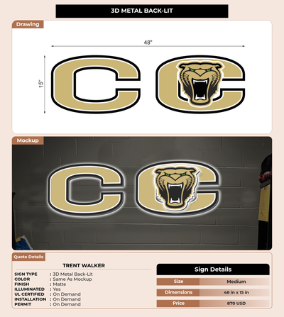 CUSTOM MOCKUP SIGN FOR Trent Walker