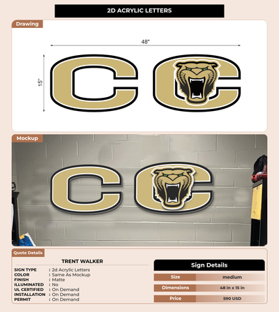 CUSTOM MOCKUP SIGN FOR Trent Walker