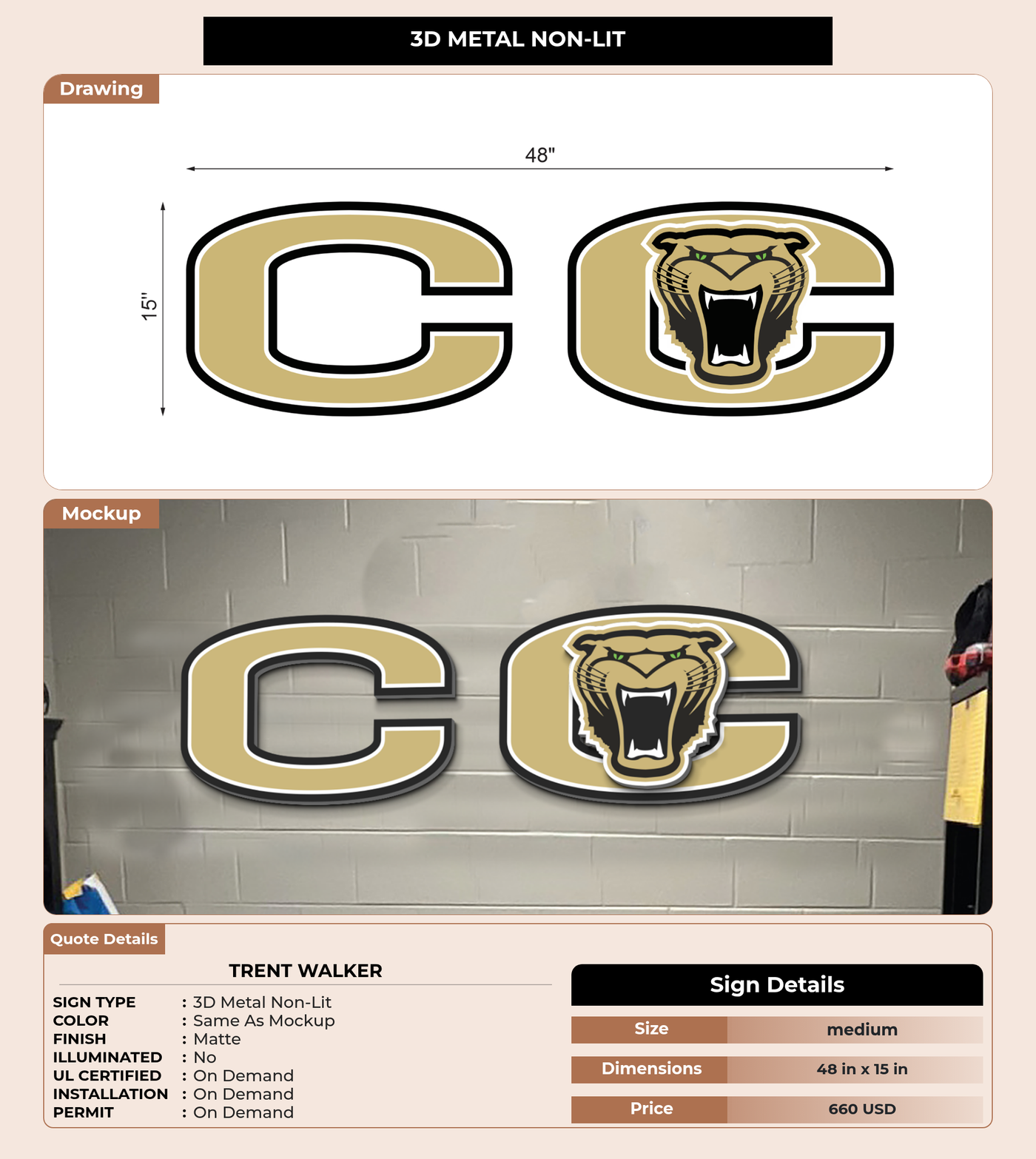 CUSTOM MOCKUP SIGN FOR Trent Walker