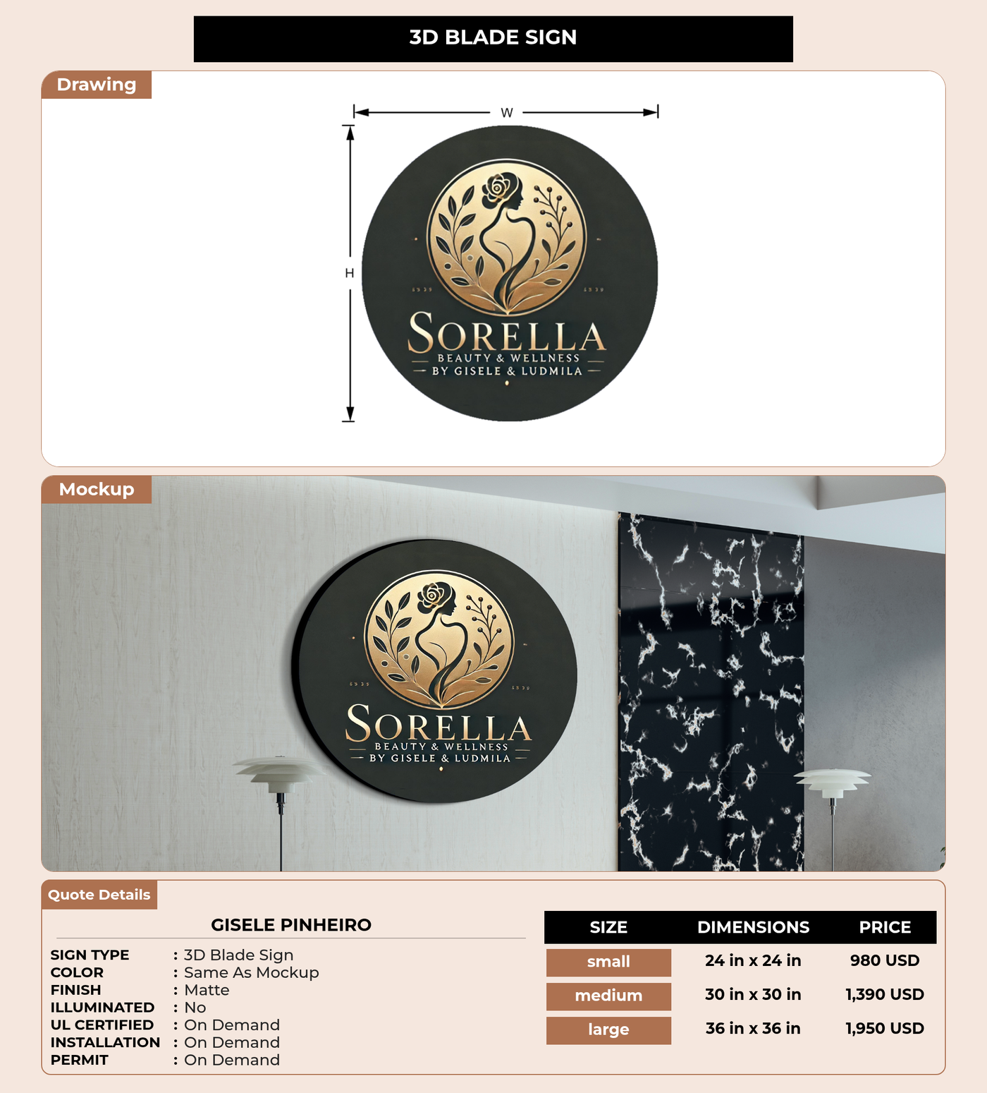 CUSTOM MOCKUP SIGN FOR Gisele pinheiro