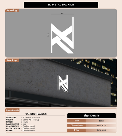 CUSTOM MOCKUP SIGN FOR Cameron Wallis