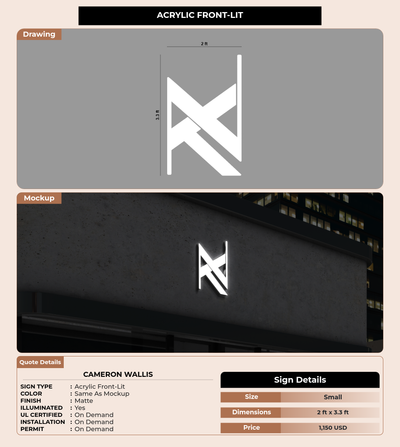 CUSTOM MOCKUP SIGN FOR Cameron Wallis