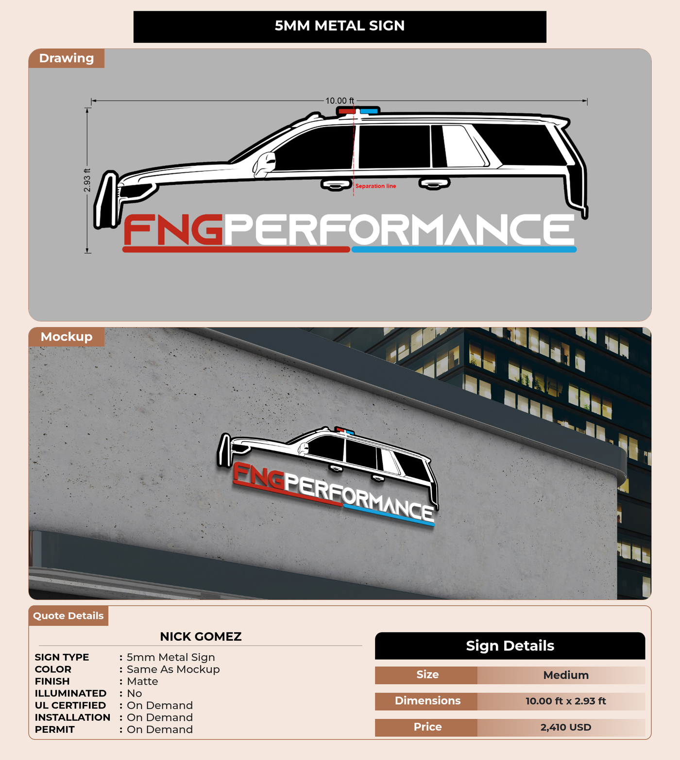 CUSTOM MOCKUP SIGN FOR Nick Gomez