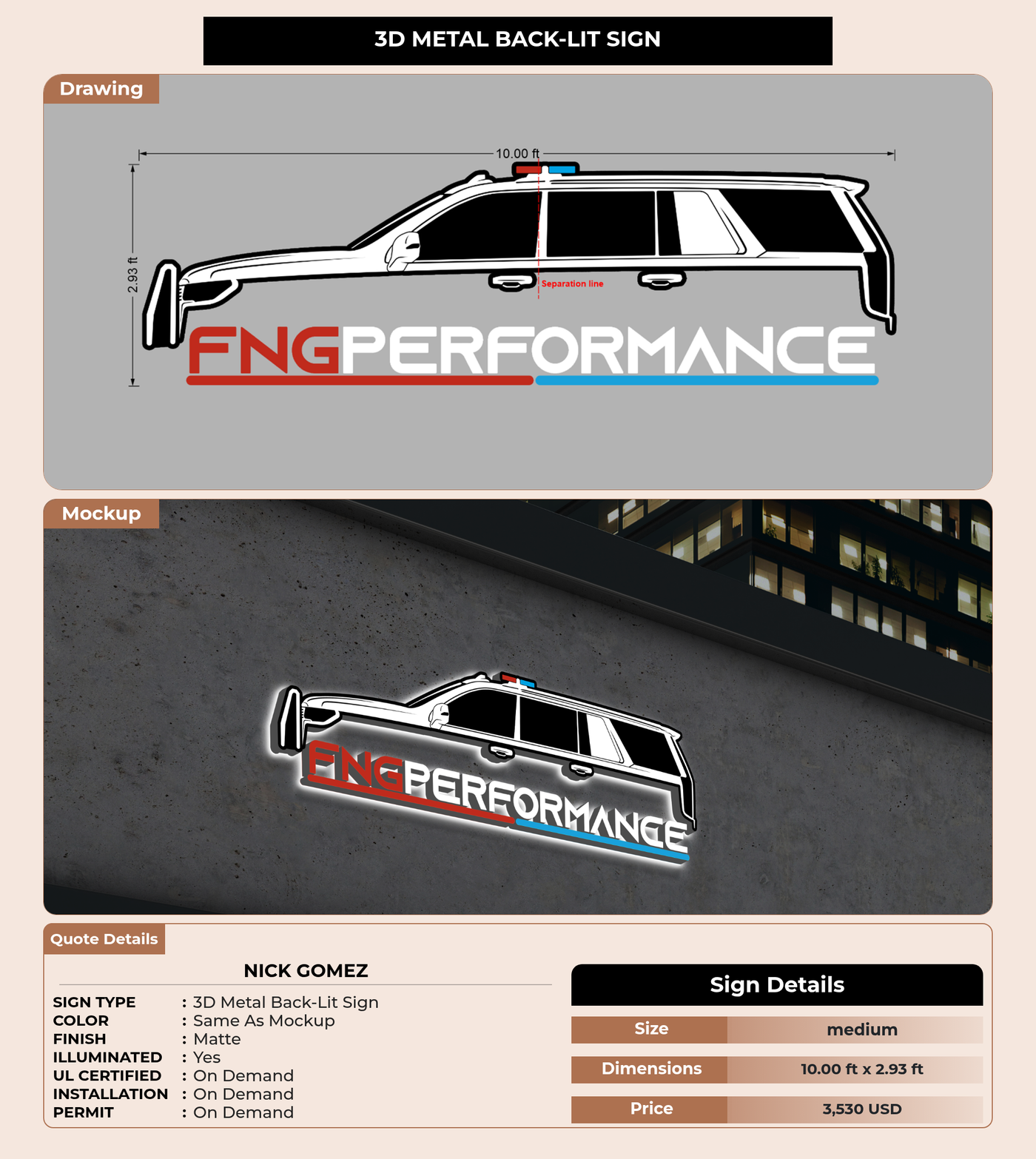 CUSTOM MOCKUP SIGN FOR Nick Gomez
