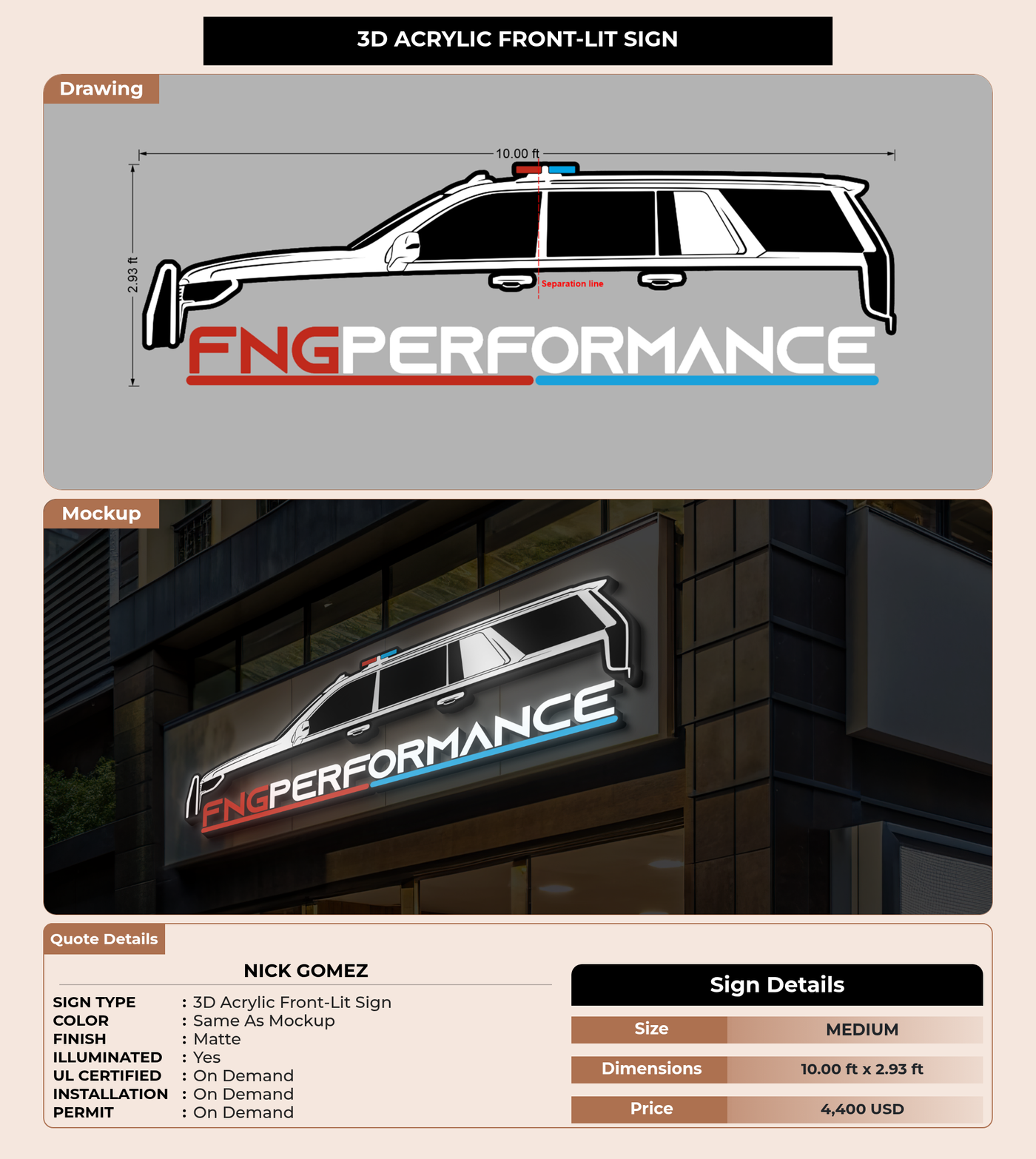 CUSTOM MOCKUP SIGN FOR Nick Gomez