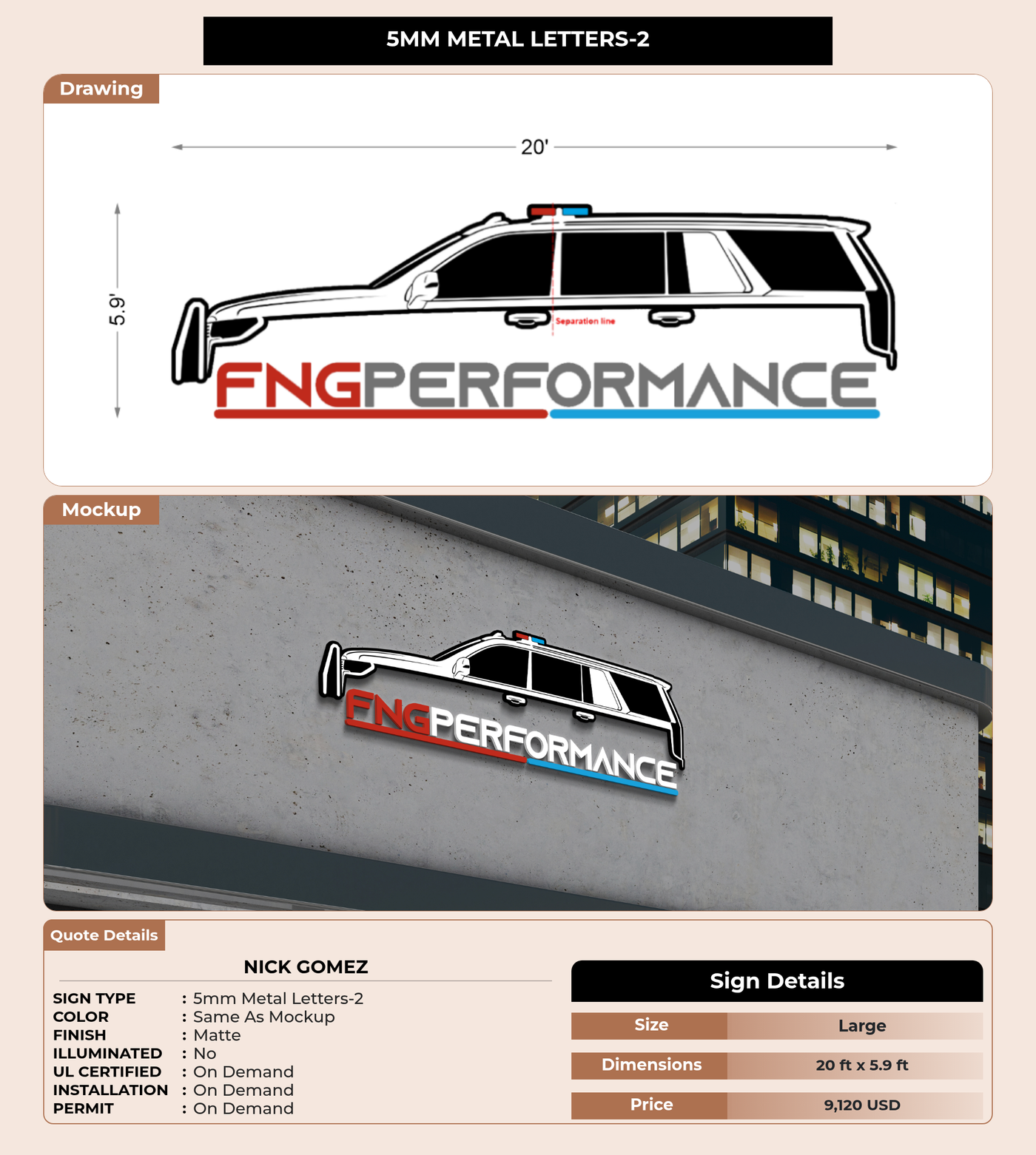CUSTOM MOCKUP SIGN FOR Nick Gomez
