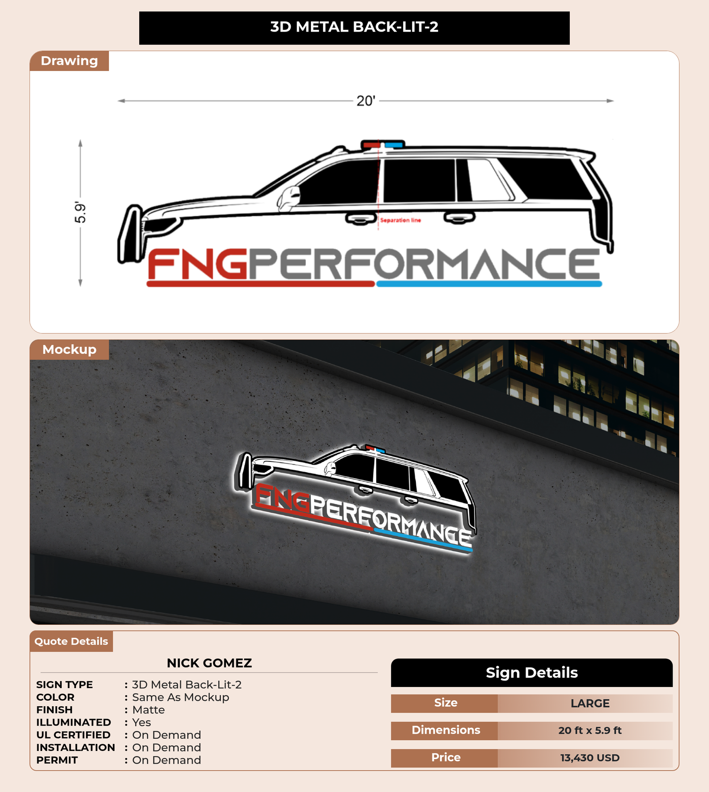 CUSTOM MOCKUP SIGN FOR Nick Gomez