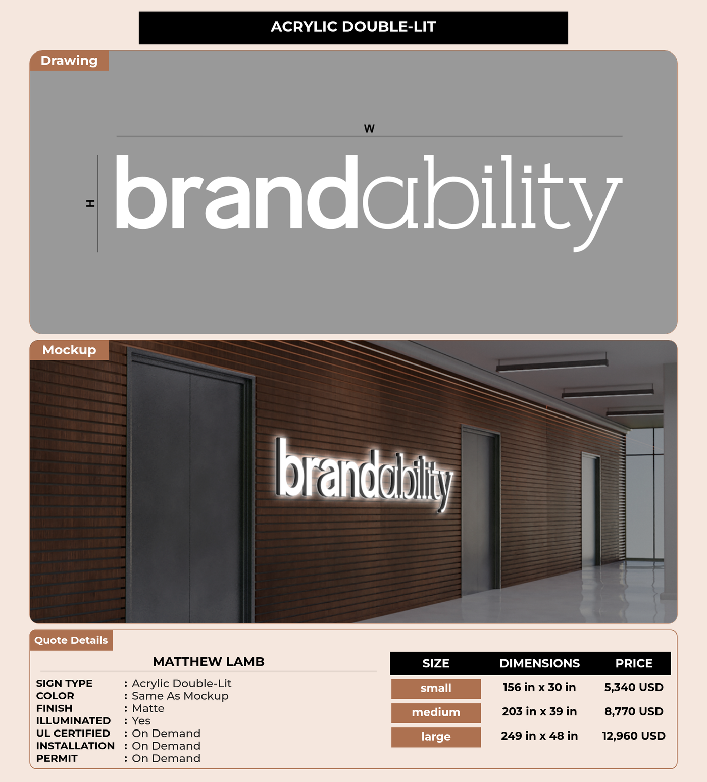 CUSTOM MOCKUP SIGN FOR Matthew Lamb
