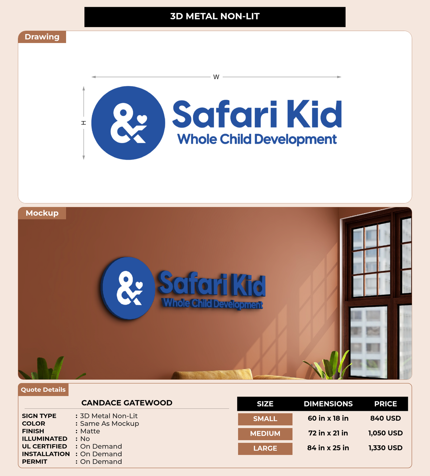 CUSTOM MOCKUP SIGN FOR Candace Gatewood