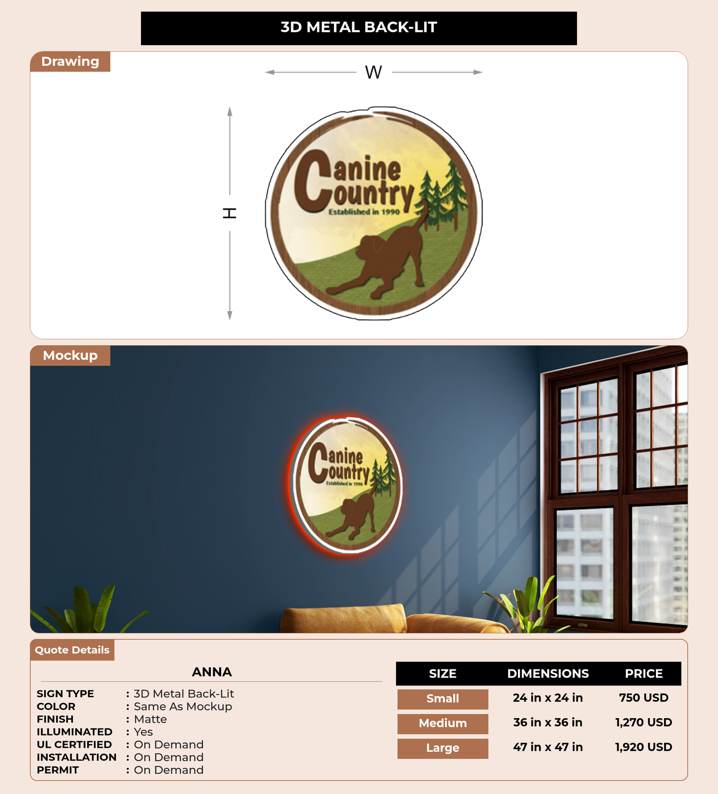 CUSTOM MOCKUP SIGN FOR Anna
