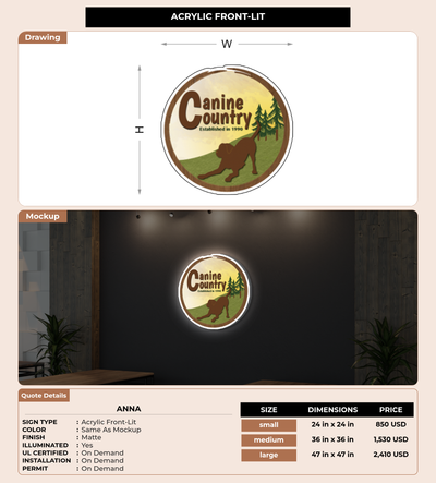 CUSTOM MOCKUP SIGN FOR Anna